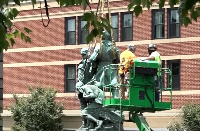 VIDEO Charlottesville Tears Down Lewis, Clark, and Sacagawea Statue